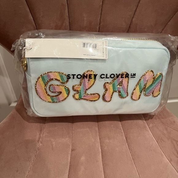 NWT Stoney Clover Lane Small Glam Pouch Sky Blue - Picture 3 of 4